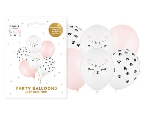 Zestaw balonów kotek różowy